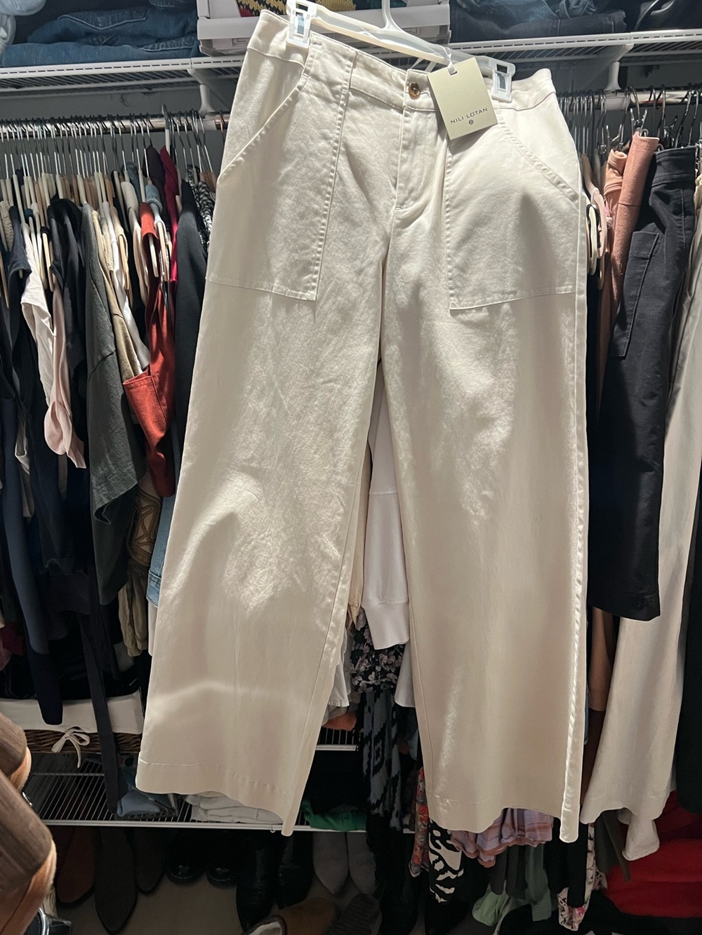 Nili Lotan x Target White Wide Leg Pants Cream size 6